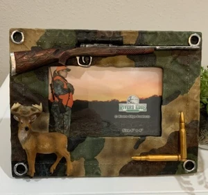 Rivers Edge Deer Hunting Camo Gun Bullet 3D Effect Photo Picture Frame 4” X 6” - Picture 1 of 7