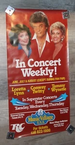 Loretta Lynn Conway Twitty Tammy Wynette Concert tour poster Music Village USA - Picture 1 of 1
