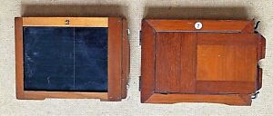 Vintage Wooden photographic photo plate holder x 2