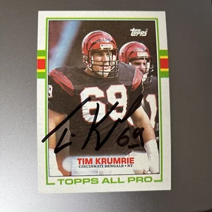 TIM KRUMRIE 1989 TOPPS ALL PRO AUTOGRAPHED SIGNED AUTO FOOTBALL CARD - Picture 1 of 1