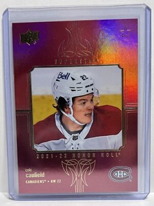 2021-22 UD COLE CAUFIELD Honor Roll #HR-12 RED RAINBOW Canadians