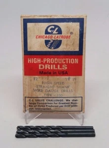 Brocas de alta producción Chicago Latrobe 3 piezas en embalaje vintage - Imagen 1 de 3