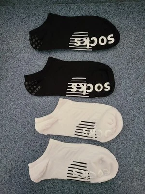 AO Squid Grip Socks Bootie Slip Free Junior Size S Black/White 2 Pairs - Image 1 of 4