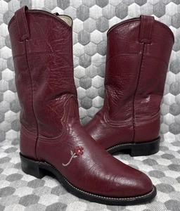 Vintage Nocona Stiefel Damen 5,5 Burgunderrot Leder Western Cowgirl Hergestellt in den USA - Bild 1 von 11