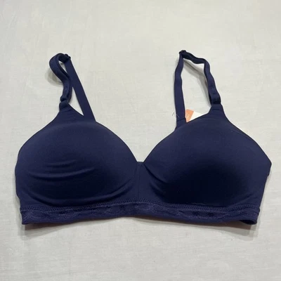 Women’s Warners Wireless Lightly Lined Navy Blue Bra Size 34B Adjustable Straps - Image 1 of 4