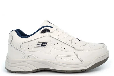 DEK Herren Weite Passform Turnschuhe Herren Leder Beschichtet Turnschuhe Extra Große Turnschuhe Weiß