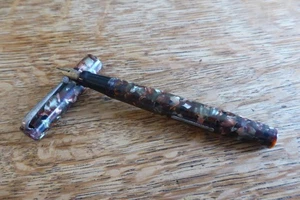 Vintage Mabie Todd & Co Jackdaw Self Filling Marbled Fountain Pen 14ct Nib - Picture 1 of 7