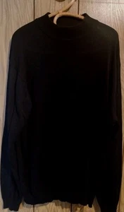 Men's Daniel Gray Sz L 100% Silk Black Light Weight Sweater - Picture 1 of 6