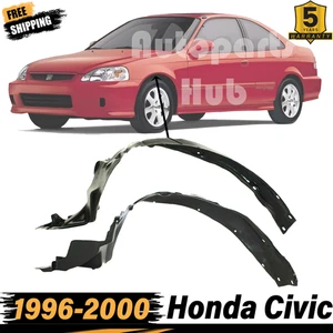 New Set of 2 Front Fender Liner Left & Right Side For 1996-2000 Honda Civic - Picture 1 of 9