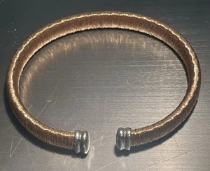 JCM Sterling Silver  925 Wire Wrap ( Vermeil Gold) Cuff Bracelet 18.4g - Picture 1 of 7