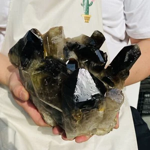 Racimo de cuarzo negro ahumado natural muestra de cristal Reiki curación 5040 g - Imagen 1 de 17