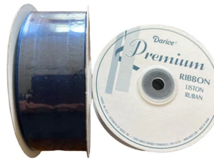 1-1/2" Organza SATIN EDGE Ribbon 20 yards each Roll 100% Nylon Navy LOT OF 2 - Picture 1 of 4