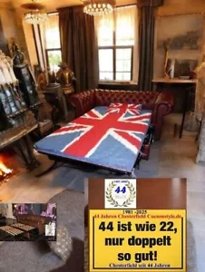 Chesterfield Schlafsofa 3 Sitz Lattenrost Matratze - Bild 1 von 24