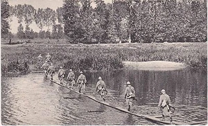 CPA 210 - Militaires - Passerelle légère d'infanterie - Picture 1 of 2