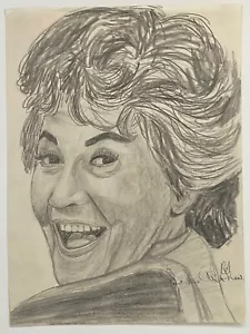 Bea Arthur Firmado 8x11 Dibujado a Mano Lápiz Boceto Autografiado Niñas Doradas - Imagen 1 de 2