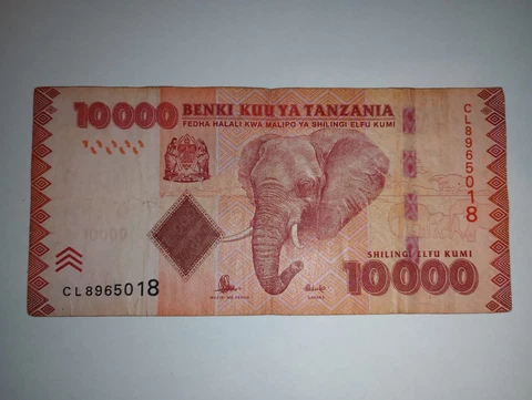Tanzania 10000 Shillings 2010 Circulated Banknote Foreign World Currency Cover