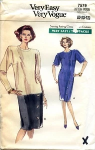 Vogue Sewing Pattern 7579 Misses' Drop Waist Dress Size: 8-10-12 Uncut - Picture 1 of 4