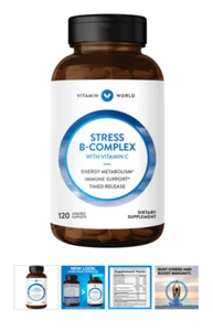 Vitamin World Stress B-Complex With C 500 mg W/ 120 Ea. EXP:02/2025 - Picture 1 of 1
