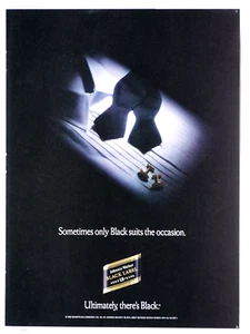 Johnnie Walker Negro Vintage 1992 Solo Trajes Negros Ocasión Anuncio Impreso Original - Imagen 1 de 5