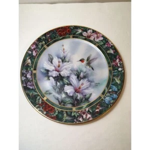 Lena Liu "The Ruby-throated Hummingbird " Plate #166462 1st Issue Porcelain 1992 - Picture 1 of 5
