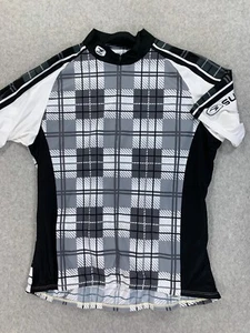 Sugoi 1/2 Zip Short Sleeve Plaid Cycling Jersey (Women's XL) Black - Picture 1 of 9