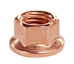 Nut, Locking Copper Flange 8mm x 1.25mm 12 pack - Picture 1 of 1