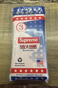 Supreme x Hav-A-Hank Bandanas (Pack of 3) Brand New - Black Blue and Red