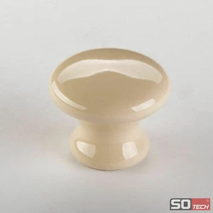 Pomo Mueble Porcelana Color Crema para Cajones y Armarios Tirador Botones - Imagen 1 de 3