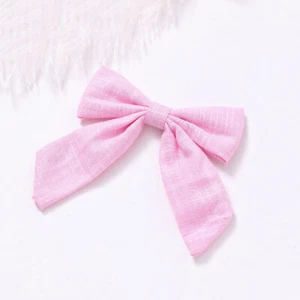 Girl Long Tail Bow Hairpin Cotton Linen Barrette Alligator Hair Clip Birthday🎀 - Picture 1 of 45