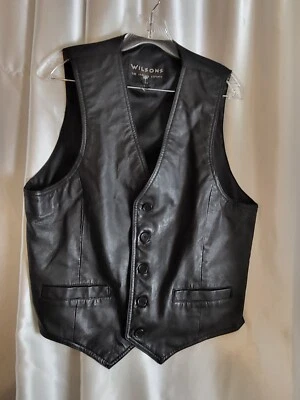 Chaleco de cuero para motociclista Wilsons para mujer M botón negro Foto 1 de 4