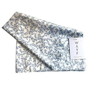 WAYF White & Blue Cornflower Vines Silk Scarf, NWT! - Picture 1 of 2