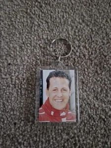 CLASSIC MICHAEL SCHUMACHER FERRARI F1 KEYRING KEYCHAIN PLASTIC CAR BADGE - Picture 1 of 2