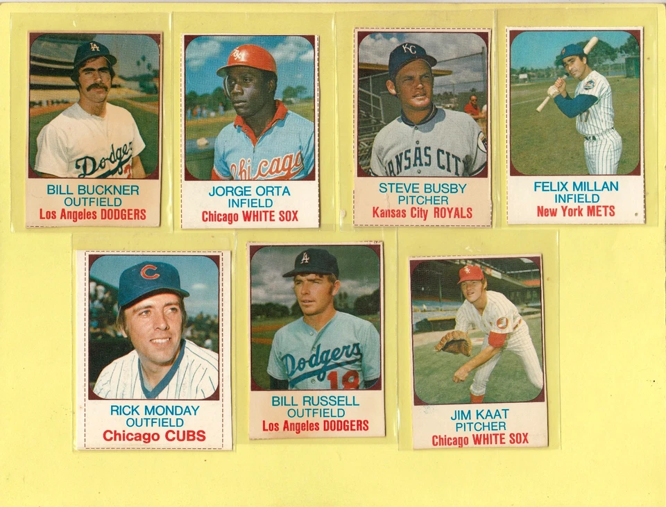 7- 1975 Hostess RARO duro SP singles Bill Russell Buckner Kaat Orta Envío GRATIS ⚾ Foto 1 de 1