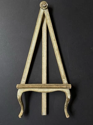 ALTA Vintage Dorado *MESA DE MADERA Antigua FLORENTINA Arte Pictórico EASEL 21” EXHIBICIÓN Foto 1 de 4