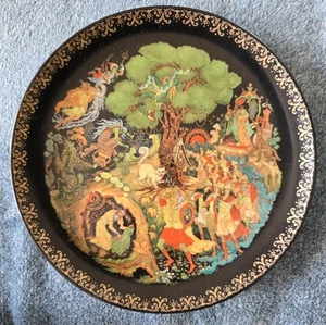 1989 Russian Collectors Plate: Palekh "Lukomorya" - Picture 1 of 8
