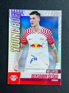 2023-24 Topps Red Bull Leipzig 100% Young Bulls Benjamin Sesko Auto - Picture 1 of 2