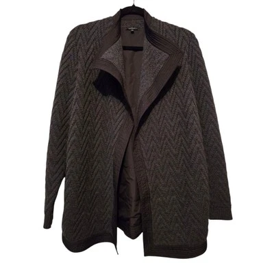 Cárdigan Suéter Abierto Lafayette 148 para Mujer LG Gris Lana Merino Lujo Minimalista Foto 1 de 4