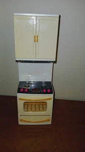 Playscale Barbie size dollhouse stove oven cabinet fashion doll white furniture - Picture 1 of 2