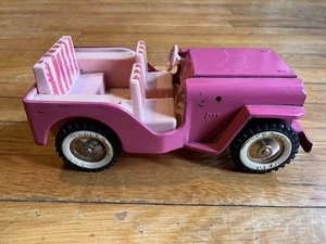 VINTAGE Tonka Pink Surrey Jeep Pressed Steel Elvis Hawaii Toy NO CANOPY - Picture 1 of 7