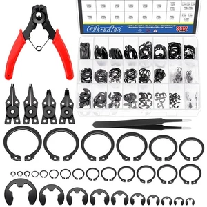 312Pcs 65Mn-Steel Circlip Snap Retaining Clip and E-Clip Assortment with Snap... - Picture 1 of 7