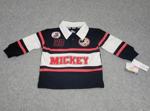 Disney Junior Mickey Mouse Shirt Boys 18M Rugby Long Sleeve 28 Applique NYM8602 - Picture 1 of 13