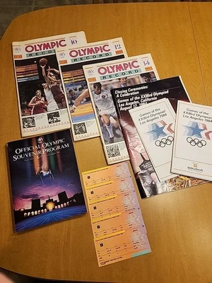 Boletos olímpicos de Lis Angeles 1984, récords olímpicos 10, 12, 14. Libro de cierre, mapas Foto 1 de 4