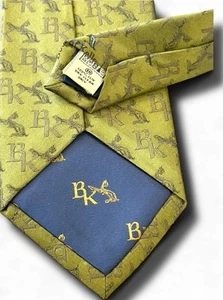 BOOK OF KELLS Ireland Celtic Cat Silk Tie Green Dublin Trinity Logo Necktie - Picture 1 of 24