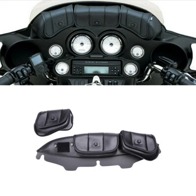 Motorcycle 3Pocket Batwing Faring Windshield Bag Pouch for Harley Touring 96-13 - Imagem 1 de 4