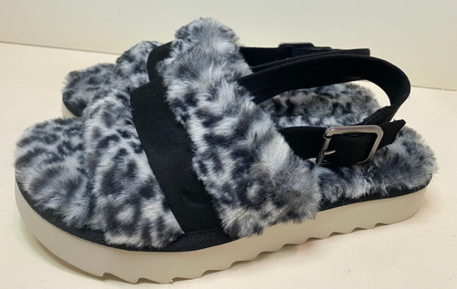Sandali Koolaburra by UGG Fuzz'd Out scarpe comode ciabatte nere donna taglia 6