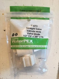 P-673 Watts 1/2" FIP x 3/8" CTS Shut Off Straight Valve PEX Plumbing 0959187 - Picture 1 of 2