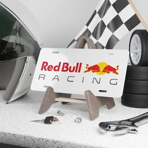 Racing Red Bull White Front Vanity License Plate Performance Motorsports - Picture 1 of 5