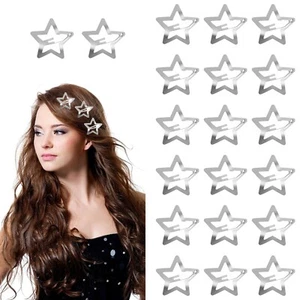 20 Haarclips Stern silber Haarspangen Haarschmuck Haarnadeln Hairstyle - Bild 1 von 3