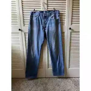 Vintage 90s Levi’s 501 0118 Made in USA Blue Denim Jeans Actual Pants Size 35x32 - Picture 1 of 10