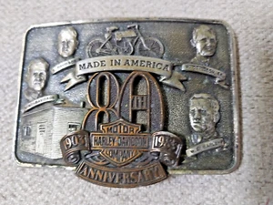 VTG 1982 Genuine HARLEY DAVIDSON MOTORCYCLES 80th Anniversary BELT BUCKLE #97? - Picture 1 of 7